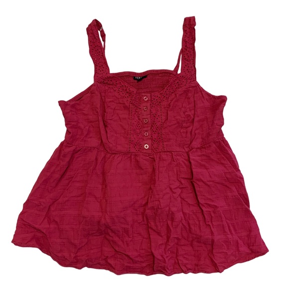 torrid Tops - Torrid Red Smocked Babydoll Tank Top - Size 1
